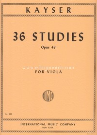 36 Studies op. 43, for viola. 9790220407215