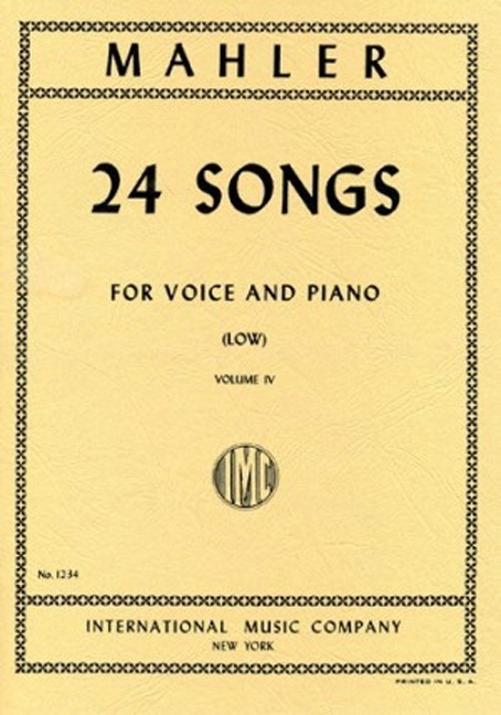 24 Songs, vol. IV, for Low Voice and Piano. 9790220409813