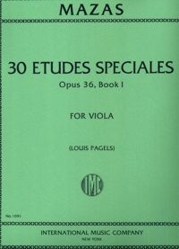 30 Études spéciales, opus 36, Book I, for Viola