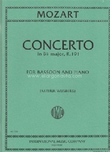 Concerto Bb Major, for Bassoon and Piano. 9790220417009