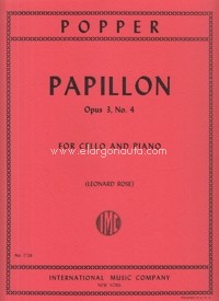 Papillon Op. 3, for Cello and Piano. 9790220413391