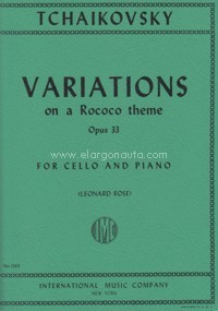 Variations on a Rococo Theme, op. 33, for Cello and Piano. 9790220410062