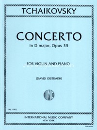 Violin Concerto D major op. 35, for violin and piano. 9790220414824