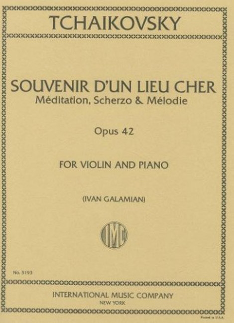 Souvenir D'un Lieu Cher op. 42, Three Pieces, for violin and piano. 9790220424113