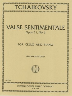 Valse Sentimentale Op. 51 No. 6, for Cello and Piano