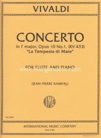 Concerto F Major, RV 433, "La tempesta di mare", for Flute and Piano. 9790220420443