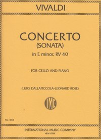 Concerto E min (Sonata No. 5 from "Six Sonatas" RV 40), violoncello and piano. 9790220414374