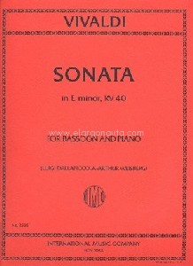 Sonata No. 5 E minor, for Bassoon and Piano. 9790220418365