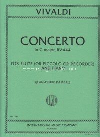 Concerto in C major, RV 444, for Flute (or Piccolo or Recorder) and Piano. 9790220421709