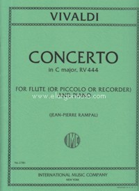Concerto in C major, RV 444, for Flute (or Piccolo or Recorder) and Piano. 9790220421709 Concerto in C major, RV 444, for Flute (or Piccolo or Recorder) and Piano. 9790220421709
