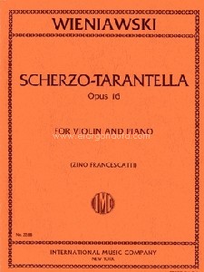 Scherzo-Tarantella op. 16, for violin and piano. 9790220418013