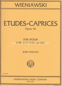 Six Etudes-Caprices op. 18, for violin