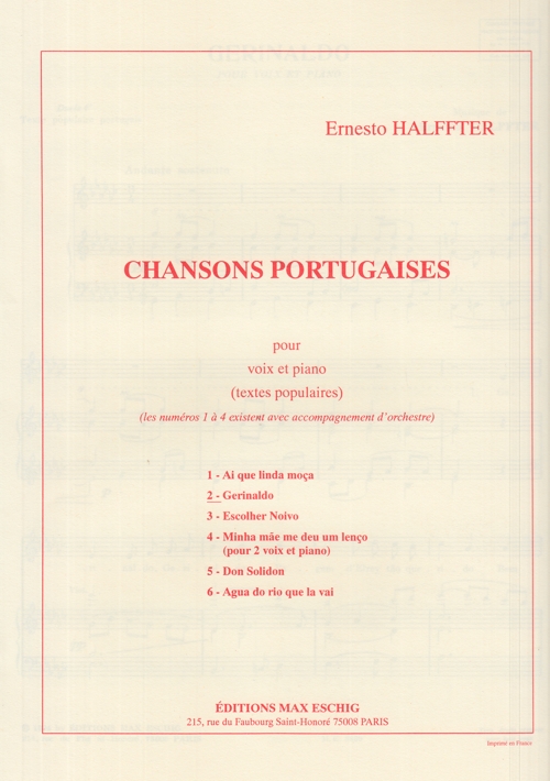 Chansons Portugaises nº 2. Gerinaldo. 9790045040208