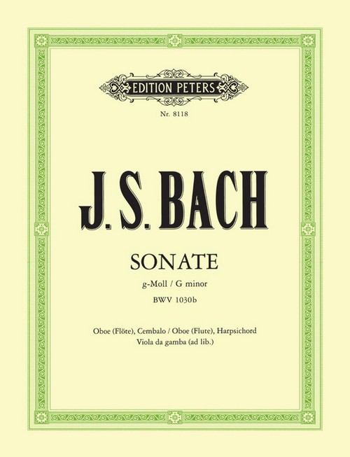 Sonata In G Minor BWV 1030b, Oboe, Flute, Cembalon and Piano. 9790014060442