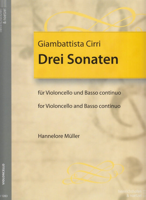 Drei Sonaten , Cello and Continuo