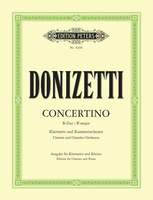 Clarinet Concertino in B flat, Clarinet and Piano. 9790014062682