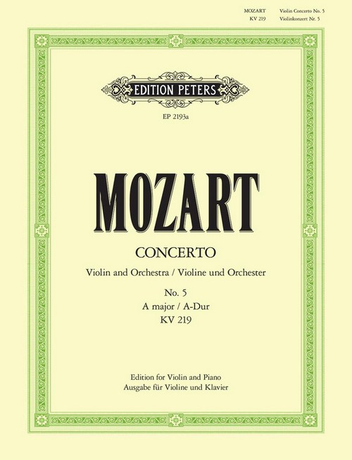 Concert No. 5, A Major, KV219 , Viola and Piano