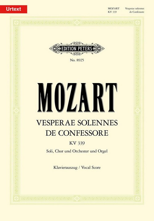 Vesperae Solennes De Confessore, KV 339, for Soli, Choir and Orchestra