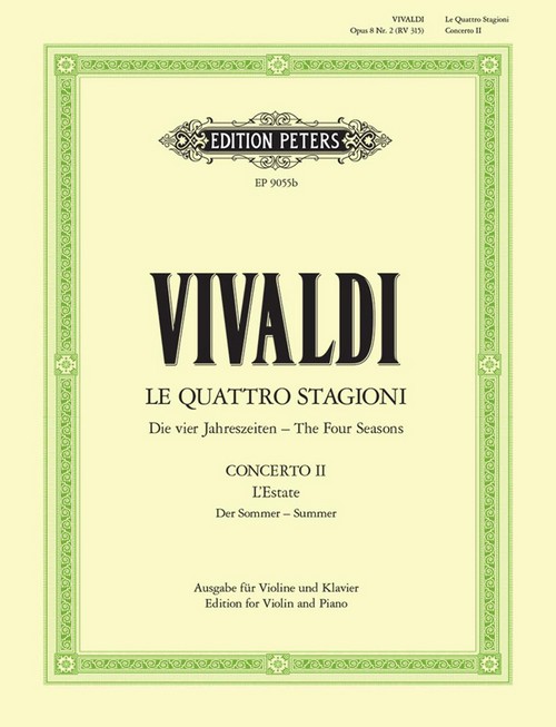 The Four Seasons Op. 8: No. 2 in G minor RV315 'Summer'. Piano reduction