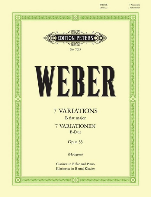 7 Variations B flat major, op. 33, for Clarinet in B flat and Piano. 9790577081397