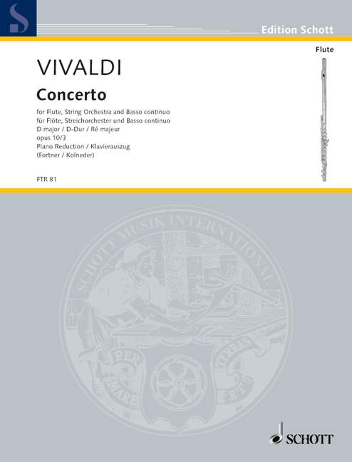 Concerto No. 3, D major, op. 10/3, RV 428/PV 155, "Il Cardellino", Flute and Piano. 9783795798048