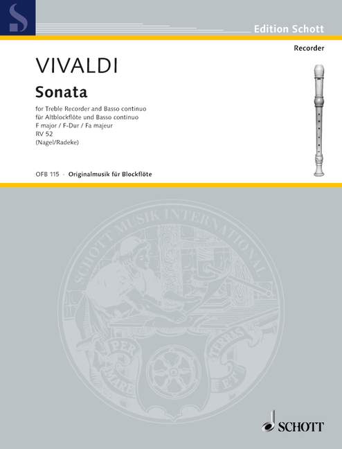 Sonata in F major, RV 52, for Treble Recorder and Basso continuo