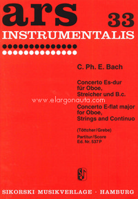 Concerto: für Oboe, Streicher und BC, Oboe, Strings and BC