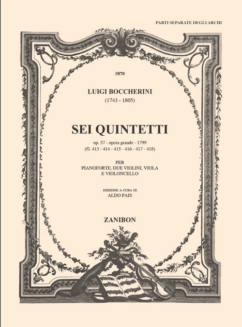 6 Quintet Op. 57 - Opera Grande -1799: Per Pianoforte, 2 Violini, Viola E Violoncello. 9790520011549