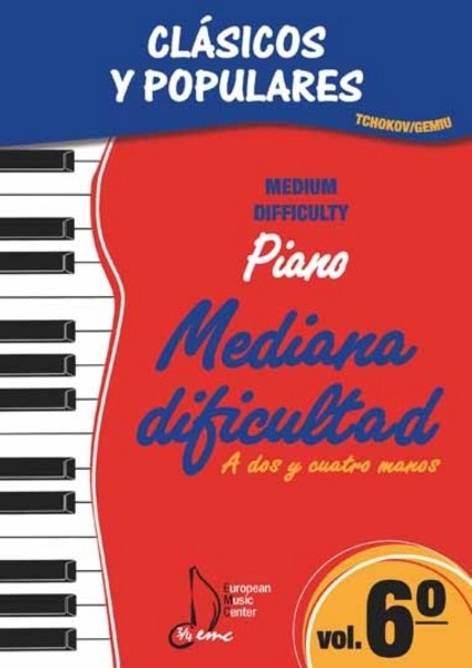 Clásicos y populares, vol. 6: piano mediana dificultad, a dos y cuatro manos. 55194