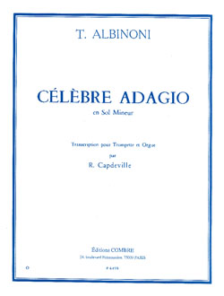 Célèbre Adagio en Sol mineur. Transcription pour Trompette et Orgue. 9790230344784