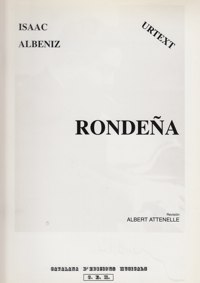 Rondeña, del segundo cuaderno de la Suite Iberia