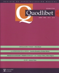 QUODLIBET. Nº 52. Enero-Abril 2013