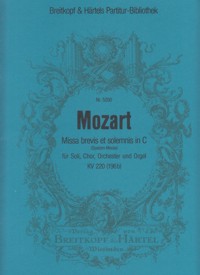 Missa brevis et solemnis in C, for Soloists, Chorus, Orchestra and Organ, KV 220 (196b). Full Score. 9790004209370