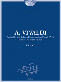 Sonata No. 5 for Cello and Basso continuo, RV40, G Minor. Piano Reduction. 9783905476484