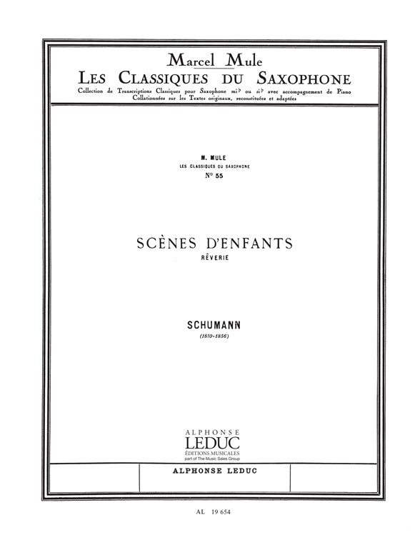 Scènes d'enfants: Revêrie, pour saxophone Mib et piano
