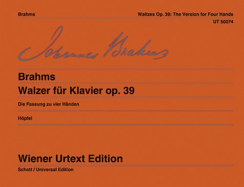 Waltzes, op. 39, for Piano Four-hands. Urtext Edition. 9783850550734