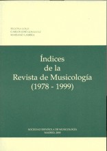 Índices de la Revista de Musicología (1978 - 1999). 9788486878726