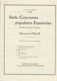 Siete canciones populares españolas, nº 3: Asturiana, canto y piano