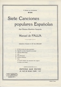 Siete canciones populares españolas, nº 5: Nana, canto y piano