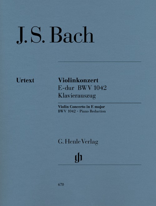 Violin Concerto in E major, BWV 1042, Piano Reduction = Violinkonzert E-dur, BWV 1042, Klavierauszug