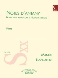 Notes d'antany - Notas de antaño: Piano by Manuel Blancafort