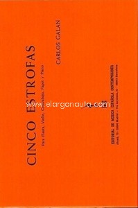 Cinco estrofas, para flauta, violín, contrabajo, fagot y piano. 64464