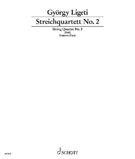String Quartet No. 2, set of parts. 9790001070591