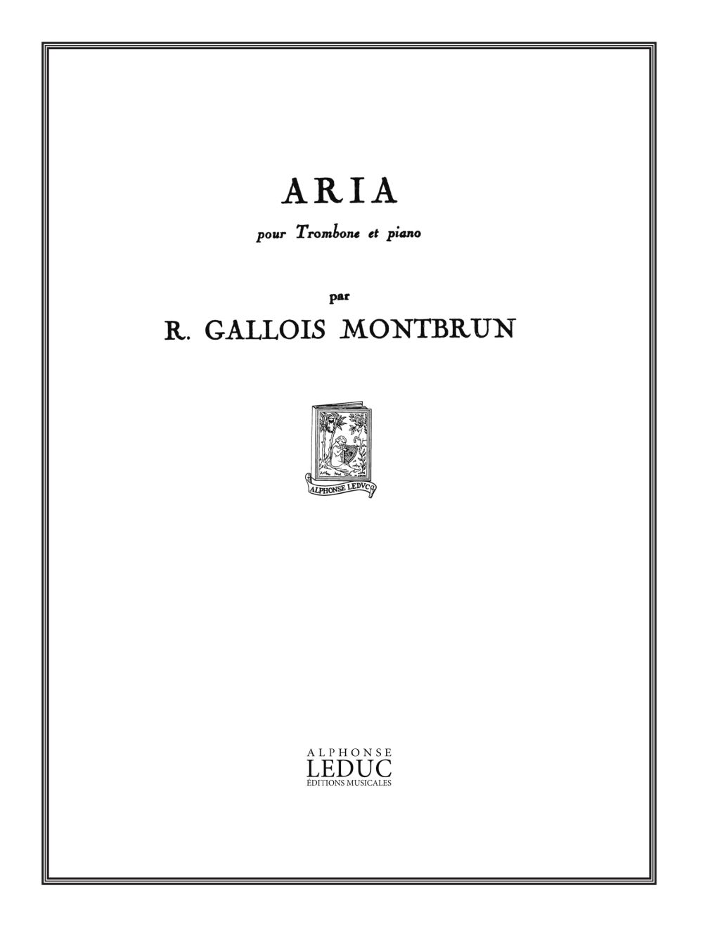 Aria, pour Trombone et Piano. 9790046209734