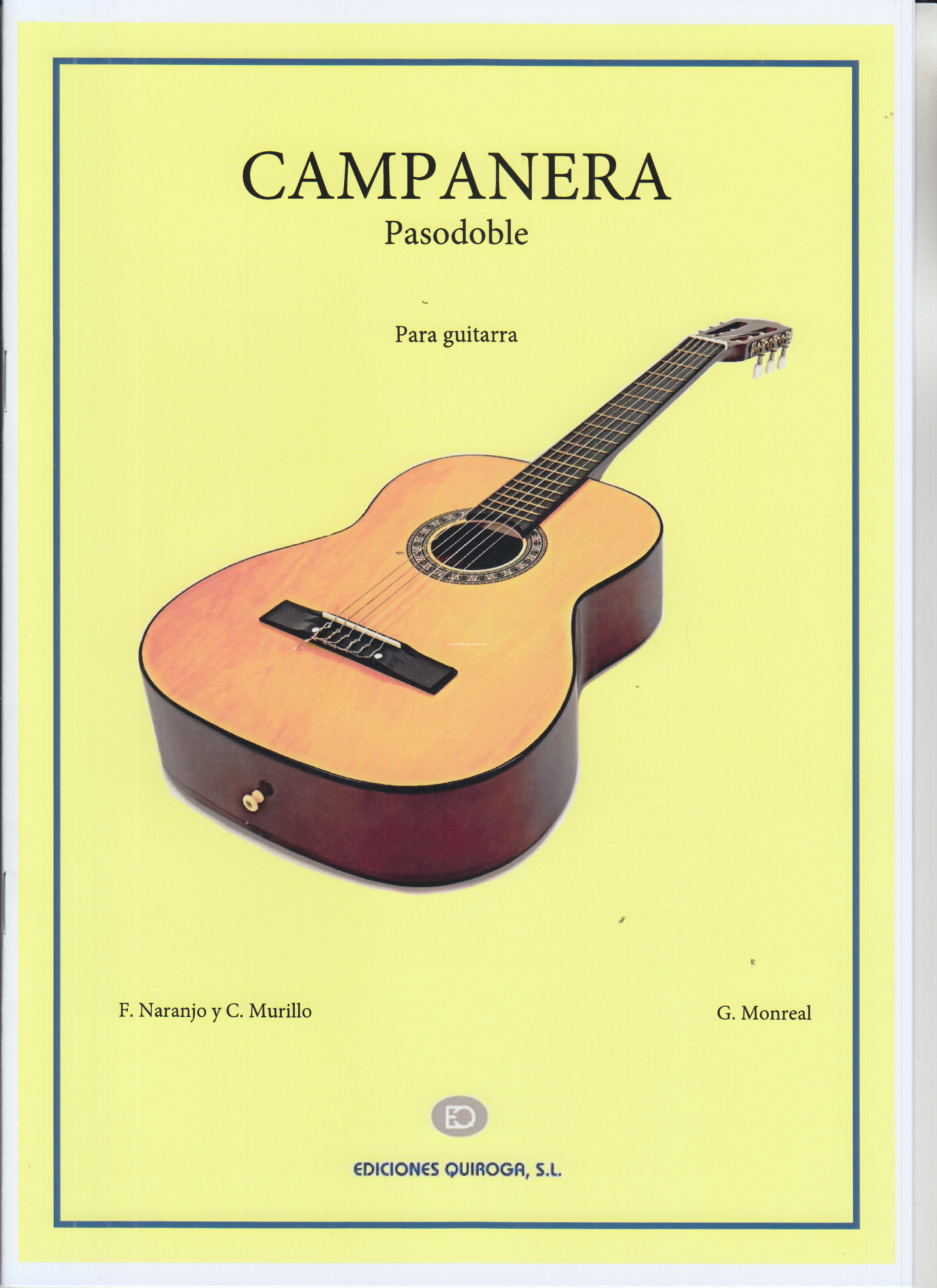 Campanera, célebre pasodoble, para guitarra