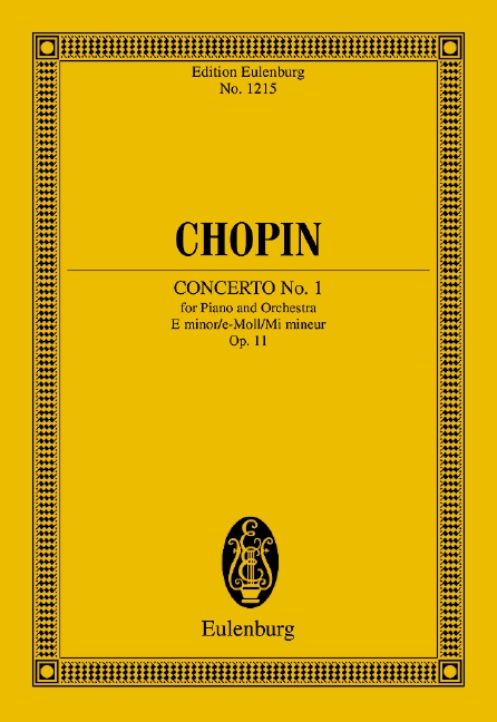 Concerto No. 1 for Piano and Orchestra, E minor, op. 11, Study Score