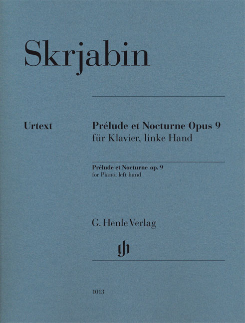 Prélude et Nocturne op. 9, for Piano, left hand. 9790201810133