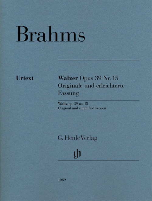 Waltz op. 39 no. 15, Original and simplified version, performance book = Walzer op. 39 Nr. 15, Originale und erleichterte Fassung, Spielbuch