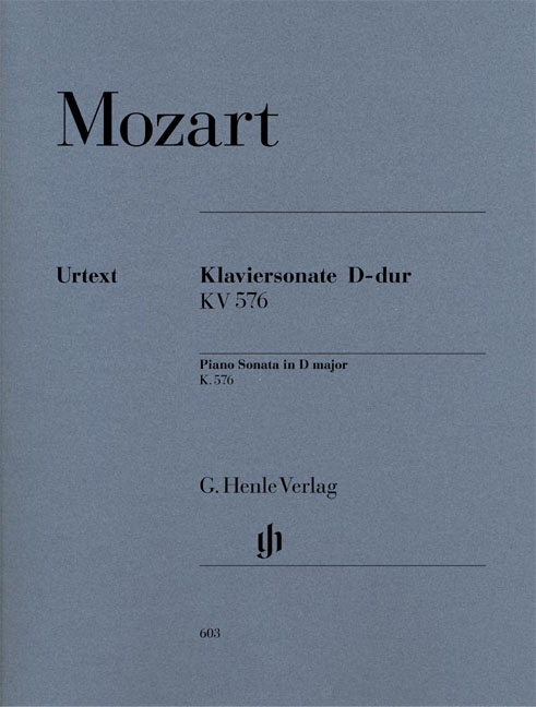 Piano Sonata D major KV 576 = Klaviersonate D-Dur KV 576