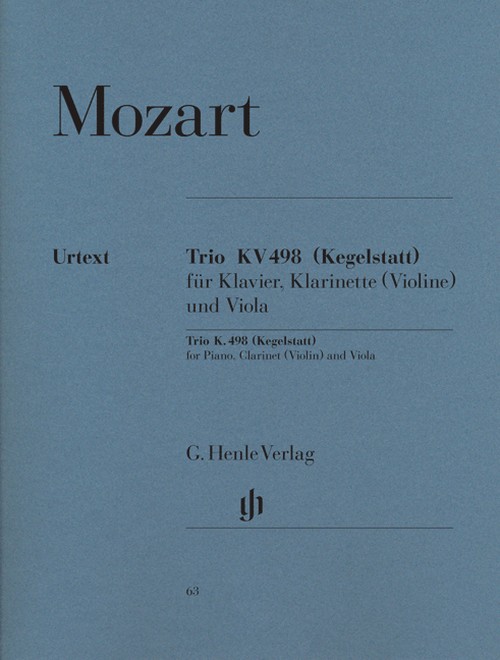 Trio in E flat major K. 498, (Kegelstatt), set of parts = Trio in E flat major (Kegelstatt) KV 498, (Kegelstatt), Stimmensatz